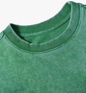 เสื้อยืดคอกลมทรงพอดีตัว แขนสั้น สไตล์ลำลอง สำหรับผู้หญิง คุณภาพสูง MOQ ต่ำ ล้างสีแบบ Acid wash เหมาะสำหรับฤดูใบไม้ผลิและฤดูร้อน - Product Image 3