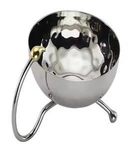 Frutal de Metal moderno, cuenco de plata martillada con trabajo elegante, forma redonda, cuenco para servir con soporte de Metal dorado, decoración moderna de Metal para el hogar - Product Image 5