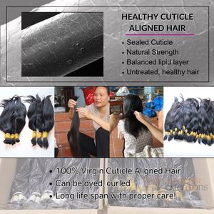 Extensiones de cabello virgen Premium a granel al por mayor, cabello humano natural crudo alineado con cutícula para suministro de estilismo profesional de salón - Product Image 6