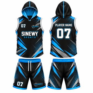 Conjunto de Uniforme de Flag Football Unisex SINEWY con Capucha, Sin Mangas, Sublimado, de Secado Rápido y Absorción de Humedad para Adultos - Product Image 1