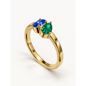 Emerald Cut Diamond <b>Ring</b> in 18K Rose Gold Plated <b>Stainless</b> <b>Steel</b> - Product Image 1