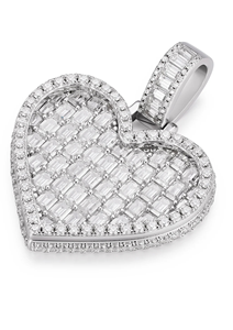 จี้รูปสัญลักษณ์สันติภาพประดับเพชรโมอิสซาไนต์ทรงบาแกตต์ ดีไซน์โรแมนติก เงินแท้ 925 ชุบทอง 14K และโรเดียม เหมาะสำหรับเป็นของขวัญ - Product Image 2