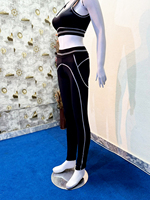 Conjunto de Leggings Deportivos de Cintura Alta para Mujer, Tejidos, Casuales, de Alta Elasticidad, Sin Costuras, Hasta el Tobillo, para Gimnasio, Yoga, Fitness, de Secado Rápido