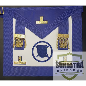 ผ้ากันเปื้อนหนังแท้ลาย lambskin สำหรับ Grand Lodge Grand Lodge undress มีสไตล์ปักลายต้นแบบ Masonic - Product Image 2