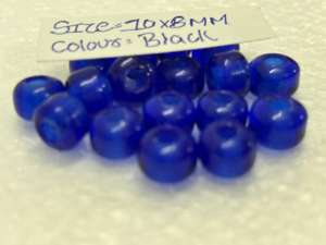 Perles de verre bleues faites à la main avec une finition lisse pour la fabrication de bijoux, l'artisanat tribal et les motifs traditionnels en boîte - Product Image 2