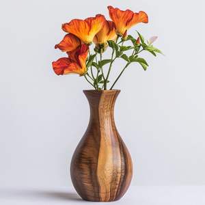 Vase de sol en bois artisanal au design audacieux pour fleurs éclatantes – Pots décoratifs modernes et créatifs pour la décoration intérieure - Product Image 4