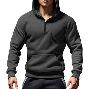 Pull à capuche en coton 100% décontracté pour hommes, sweat-shirt à fermeture éclair en molleton à couleur bloquée, techniques brodées pour l'hiver numérique - Product Image 1