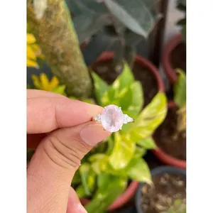 <b>925</b> <b>Silver</b> Rose Quartz Crystal <b>Ring</b> - Product Image 1