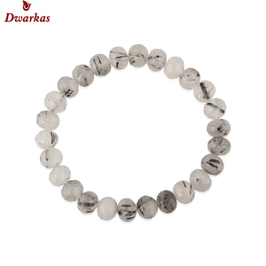 Cuentas de Cuarzo rutilado de bola lisa de 8MM natural, pulsera de piedra semipreciosa, fabricación de joyas - Product Image 2