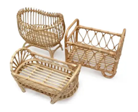 Berceau en rotin écologique captivant pour poupée qui joue et rêve, berceau en rotin pour enfant, meilleur prix
