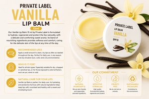 Bálsamo Labial de Vainilla de Marca Privada SPF10 15ml OEM |   Cuidado Labial Hidratante con Manteca de Karité y Vitamina E |   España UE - Product Image 3