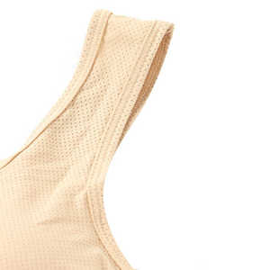 สปอร์ตบราสำหรับผู้หญิงเสื้อแขนกุดแห้งเร็วสีพื้นชุดออกกำลังกายคอกลมดีไซน์ไม่เหมือนใคร - Product Image 4