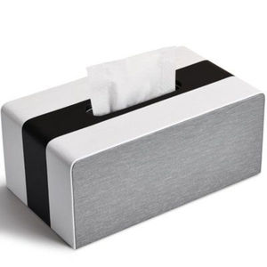Classic White Metal Bamboo Lid Tissue Box Home Decorative <b>Napkin</b> Holder Oval Shape <b>Napkin</b> <b>Dispenser</b> Case For Bedroom Office Use - Product Image 5