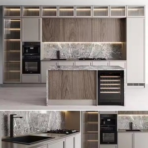Modern European Design Smart Wood Cabinet With <b>Matt</b> <b>Lacquer</b> Finish Complete Kitchen Cabinetry - Product Image 3