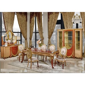 Unique Designed Regal Modern Teak Wood Dining Table Set <b>9</b> Pcs Dining Room Furniture Designer Hand Carved USA - Product Image 1