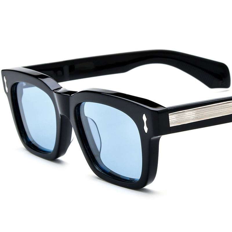 C3-Lente blu con montatura argento nero