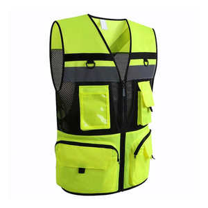 Gilet de sécurité industriel avec fermeture éclair, gilet de sécurité réfléchissant personnalisé, 100% polyester respirant, séchage rapide, vêtements de sécurité haute visibilité - Product Image 5