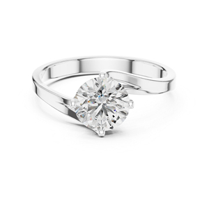 Anillo de Compromiso para Mujer de Oro Blanco de 14K con Diamante Cultivado en Laboratorio de 1 Quilate |   Certificado por IGI |   Anillo de Estilo Étnico para Fiestas |   Nuevo Diamante - Product Image 1