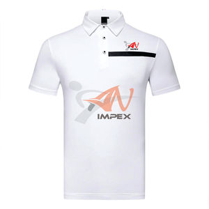 Polo de hombre con logotipo de impresión personalizado de alta calidad, camiseta Polo de hombre flexible de Material personalizado - Product Image 2