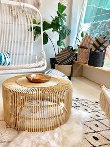 Table nordique en rotin décoratif demandé chaud avec base Table en rotin légère antidérapante mobile écologique en poids - Product Image 4