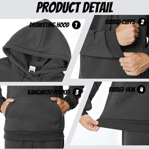 2025 Top Quality Men's Hoodies Drop-shoulder Latest Fashion Street Style Blank <b>Plain</b> <b>Sweatshirts</b> Custom logo Hoodies For Men - Product Image 6