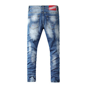 Custom Slim alta calidad elegante tela Denim Casual Pantalones Hombres Jeans Comfort Mens Business Pantalon Jeans - Product Image 2