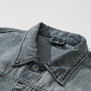 Veste en jean délavée pour homme, coupe ample, dégradé, style décontracté, streetwear, vêtement d'extérieur pour homme et femme, style vintage tendance - Product Image 4