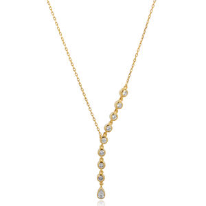 Trendy <b>Star</b> Shape Clear Zircon Stone Y Charm <b>Necklace</b> Design Turkish Handmade Wedding Elegant 925 Sterling <b>Silver</b> Jewelry - Product Image 1