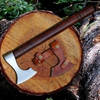 Hache Tomahawk artisanale de haute qualité, fabriquée à la main, en acier au carbone forgé, manche en bois, fourreau en cuir, 20 pouces, pour le camping et la chasse