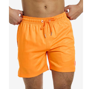 Shorts de bain pour hommes en gros, couleur orange personnalisée, shorts de bain à séchage rapide avec doublure en mesh, maillots de bain, OEM - Product Image 1