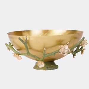 Best Price Home Decorative Metal Serving <b>Bowl</b> Latest Design Serving <b>Bowl</b> with Floral Accents for Salad or Display - Product Image 6