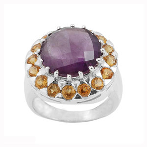 Conception de luxe exquise bagues en pierres précieuses multicolores en argent sterling 925 pour femmes - Product Image 4