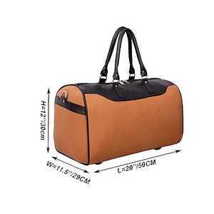 Bolsa de Viaje de Fin de Semana Personalizada para Mujer, de Cuero Genuino, Plegable, con Paneles, Casual, con Correa Ajustable y Cierre de Cremallera a la Moda - Product Image 6