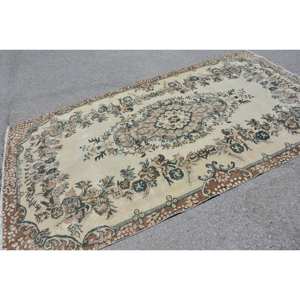 Tradicional Beige marrón grande 5,3X9,6 pies de lana Vintage alfombra turca Patchwork para sala de estar pasillo decoraciones látex - Product Image 2