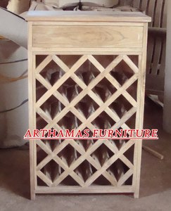 Porte-bouteilles Porte-bouteilles en teck Armoire à bouteilles Armoire de salon Armoire de bar Armoire en teck - Product Image 1