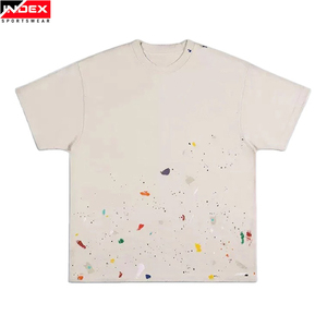 Ropa de hombre Camisetas ajustadas pesadas Ropa de calle de alta calidad Camiseta de hombre con estampado de calidad de algodón en blanco - Product Image 4