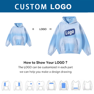 Sweats à capuche sans cordes de haute qualité sweat à capuche avec impression bouffante pull en polaire lourd personnalisé pour hommes pull à capuche surdimensionné - Product Image 2