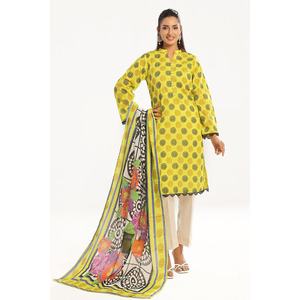 Traje casual de 3 piezas sin coser con estampado floral, transpirable, con cremallera hasta el suelo, ODM Day CL-52457, Dupatta estampada con estampado floral - Product Image 3