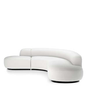 BJrn L Muslin White Modern Luxury Reclining Sectional <b>Sofa</b> 2-Seater with <b>Sponge</b> Fill <b>for</b> Living Room Use in Apartments - Product Image 3