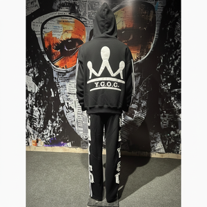 Nuevo Chándal de Forro Polar para Hombre 2026, Chándal Deportivo Personalizado de Alta Calidad con Capucha, Cremallera, Lavado Ácido, Bordado Desgastado - Product Image 1