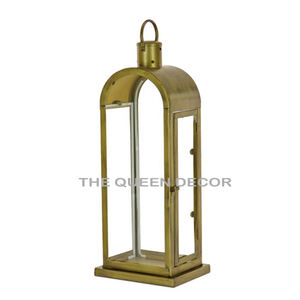 Linternas de metal de llegada con panel de vidrio, linterna de vela, linternas de metal con acabado dorado, lo mejor en el hogar y el jardín - Product Image 5