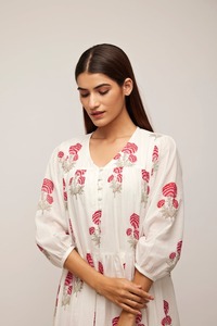 Pink Marigold Suit Set Indian Fashion Styling High End Quality <b>Kurti</b> and Pants From Indian Manufacturer - Product Image 4
