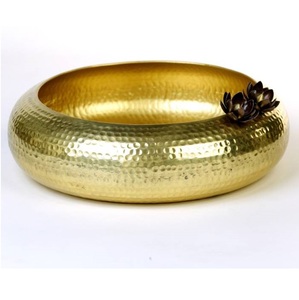 Finition dorée de haute qualité Look brillant Décor de maison festif En laiton Urli Décor indien traditionnel Centre de table Accent décoratif - Product Image 3