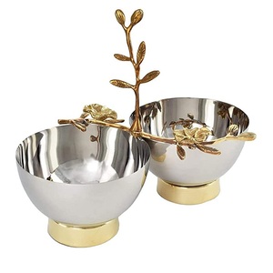 Cuenco decorativo para servidor de frutas, encimera de cocina, decoración de fechas, cuenco para servidor, cuenco para servir frutas con acabado dorado - Product Image 5