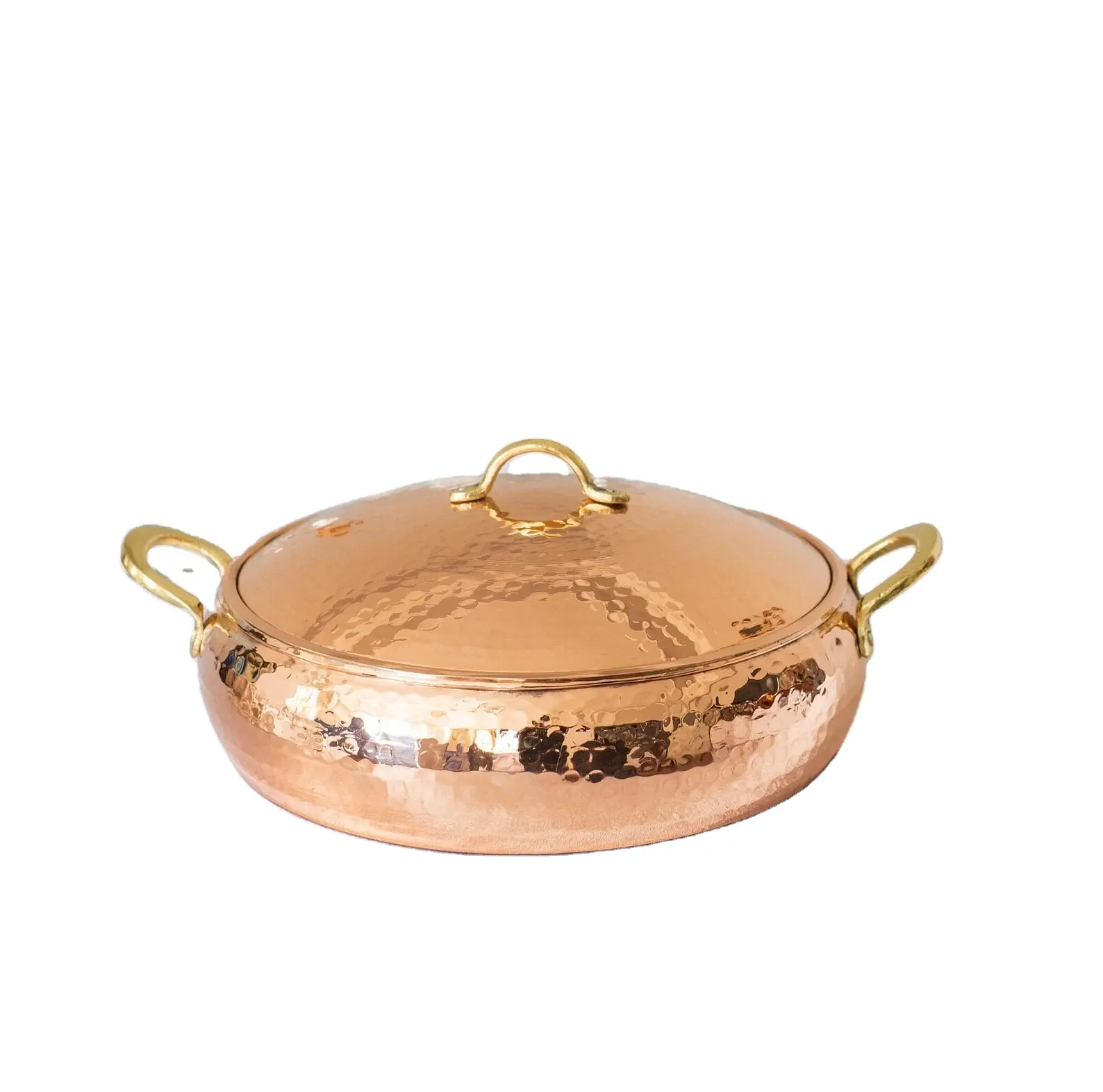 뚜껑 세트 금속 포장 이중 손잡이 기능 에코 소재 원산지 유형 모양 GUA 망치 디자인 구리 주방 서빙 그릇