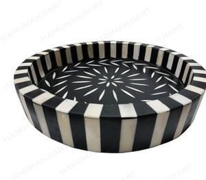 ถาดฝังกระดูกสีฟ้าและสีขาวทำด้วยมือถาดเก็บไม้สำหรับบ้านและโรงแรม - Product Image 2