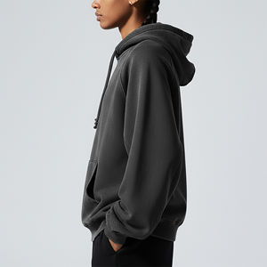 Sweat à capuche surdimensionné en coton 100% de qualité supérieure, avec logo personnalisé, délavé à l'acide, effet vintage, coupe ample, streetwear pour femmes - Product Image 3