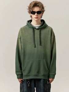 Personnalisé lourd 400 grammes 100% coton polaire hiver Streetwear à capuche soleil délavé à l'acide conception goutte épaule doublé veste - Product Image 4