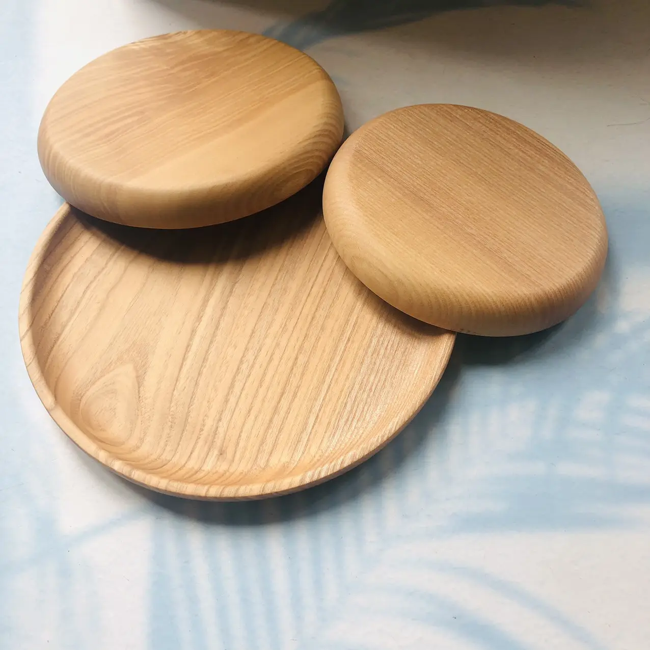 Высококачественные круглые деревянные тарелки из ясеня, посуда, посуда, изготовленная VITRAPRO