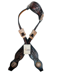 Harnais d'équitation en cuir véritable de style occidental, à une oreille, sculpté à la main, avec des accessoires en cuivre, pour l'équitation - Product Image 5